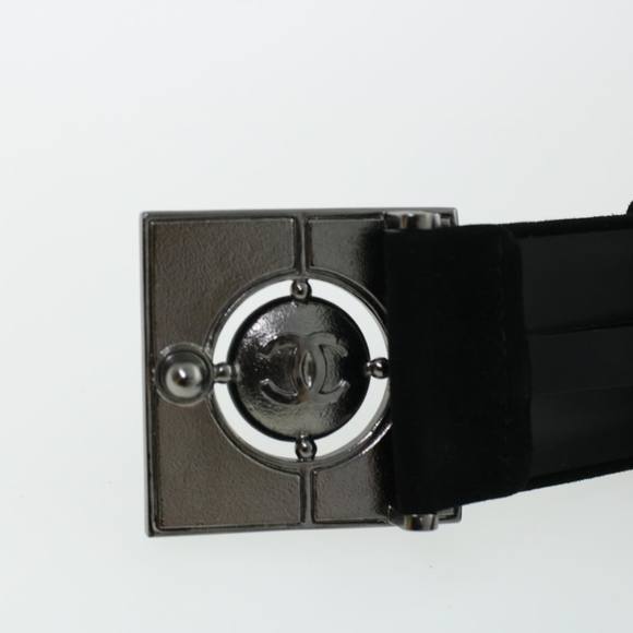 CHANEL Belt Suede 39.4"" Black CC Auth bs5130 - Picture 5 of 11